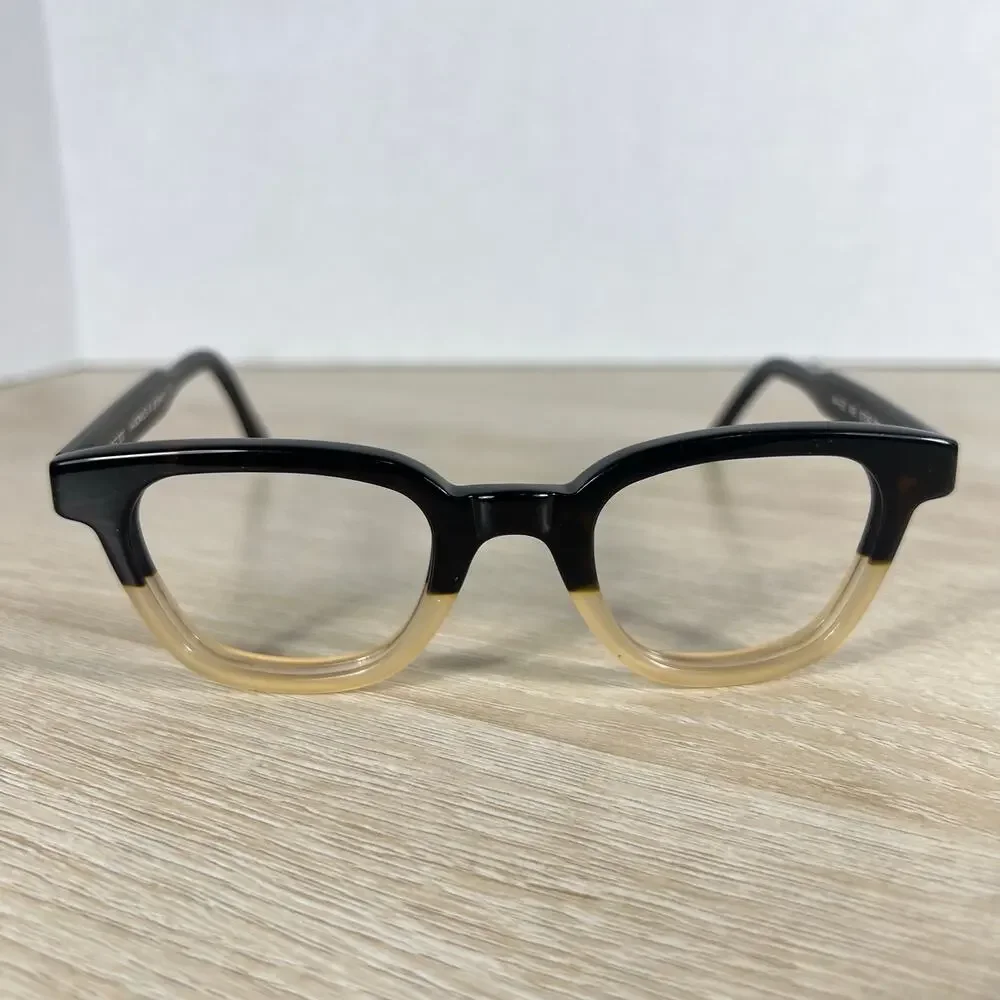 RARE SEE 1212 101082/101 Eyeglasses Split Dark Tortoise Horn Rim Frame 44-23-145